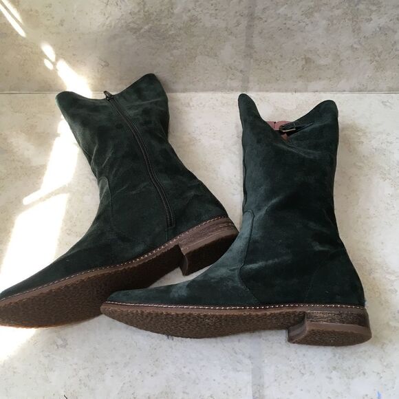 ANDRE ASSOUS GREEN SUEDE LEATHER BOOTS - Picture 5 of 9